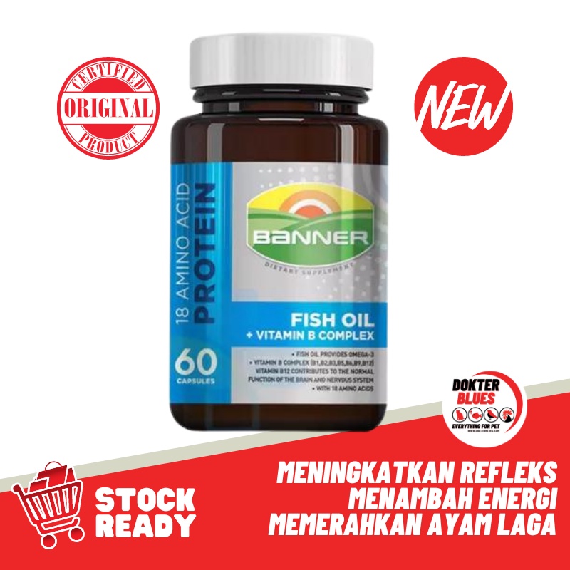 Vitamin Ayam NEW BANNER BLUE Fish Oil Meningkatkan Refleks Stamina (60 Tablet)