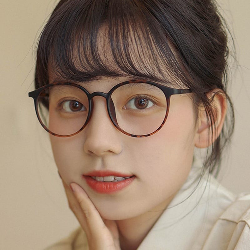 WD Kacamata Anti Blue Light Anti Radiasi Blue Ray Gaya Korea 2022 Bentuk Bulat Oval untuk Pria dan Wanita 6814-7