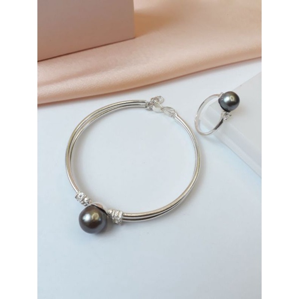 Mutiara Lombok Asli | Aksesories set Cincin dan gelang mutiara air laut