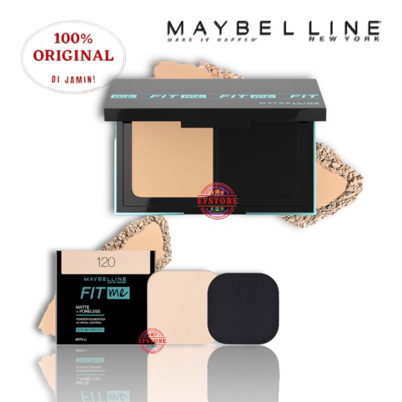 MAYBELLINE Fit Me 24HR Oil Control Powder Foundation Fullsize | Refill(Two way cake/Bedak padat)100%