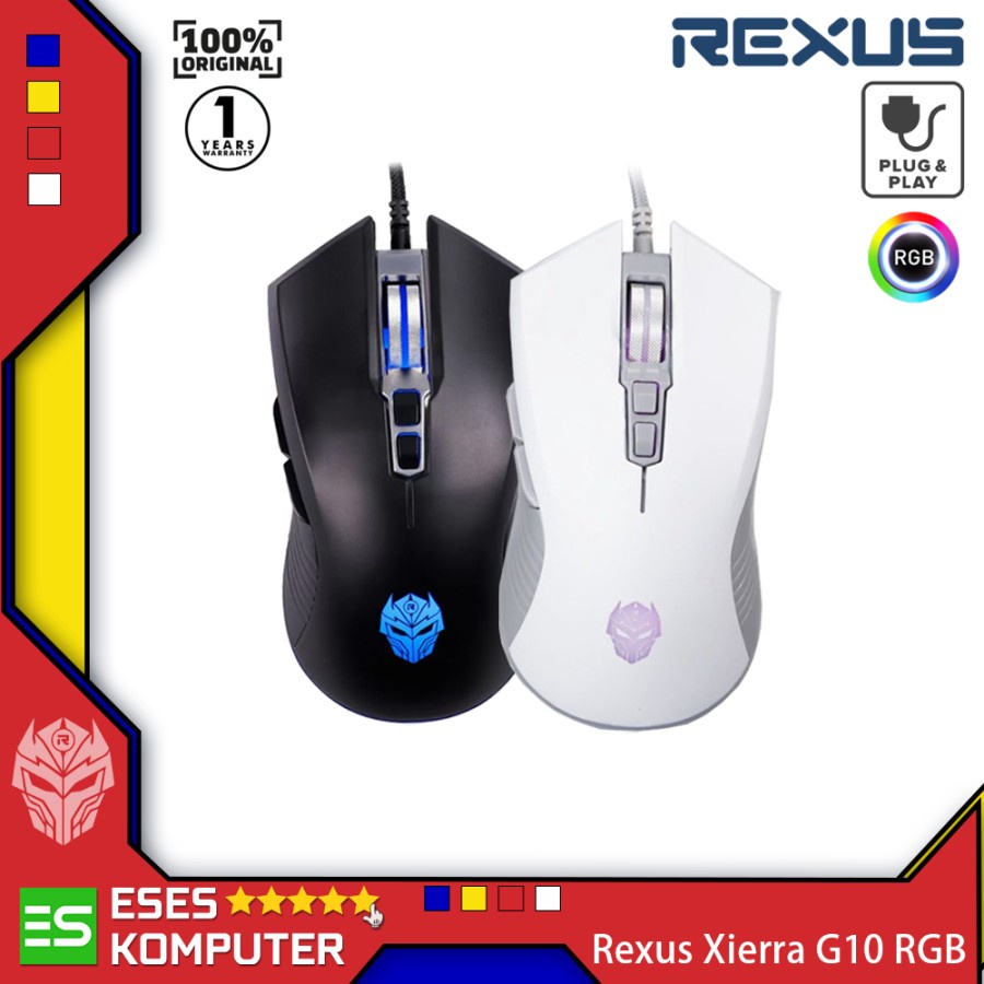 Mouse Rexus G10 Xierra Series - Gaming - RGB Led - Garansi Resmi Rexus