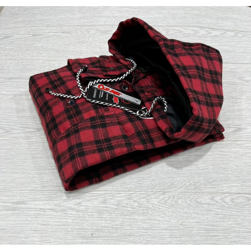 (BISA COD) KEMEJA FLANEL HOODIE PANJANG - KEMEJA HOODIE PREMIUM PANJANG PRIA - HOODIE KEMEJA BERTUDUNG FLANEL PRIA LENGAN