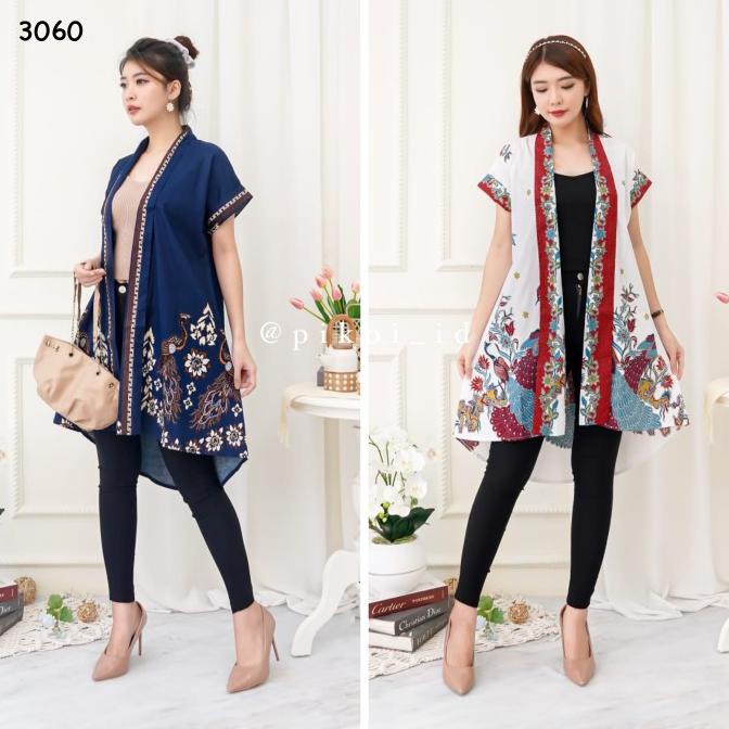 Blazer panjang batik modern / outer panjang batik wanita / cardigan ok