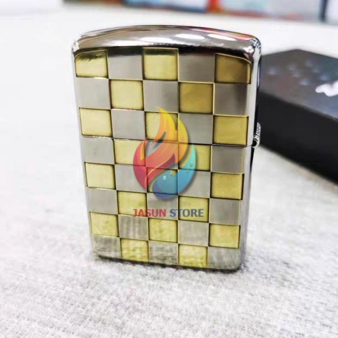 BISA COD! Terbaru Korek Api Zippo Chessboard Original Ping Sound