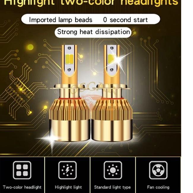 Kirim Segera Lampu LED Mobil Headlight 2 pcs Lampu Utama Mobil LED COB Super Bright C6 H4 36W - 3800