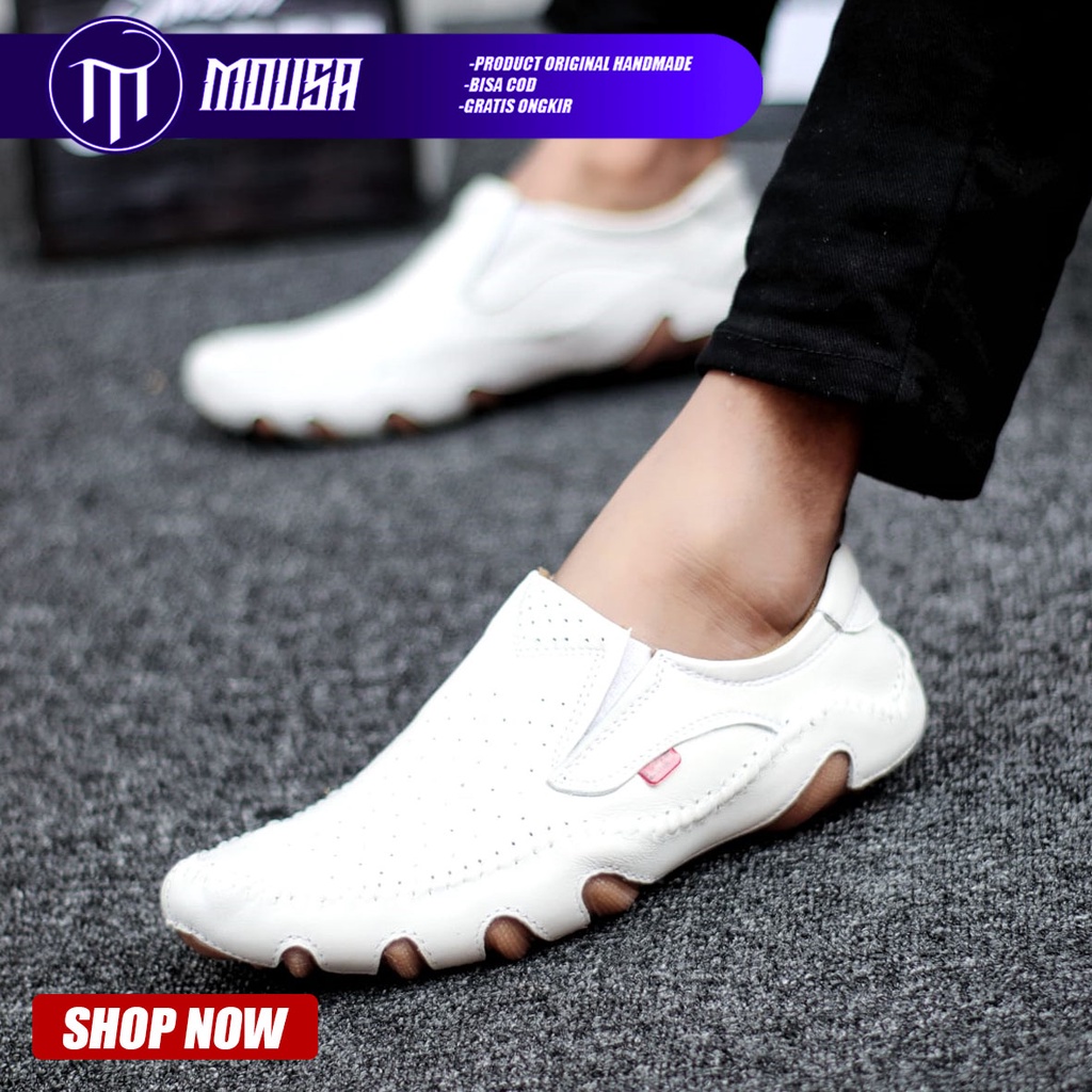 Sepatu Pantofel Formal Kerja Slop Pria Kulit Asli Mousa Inzagi