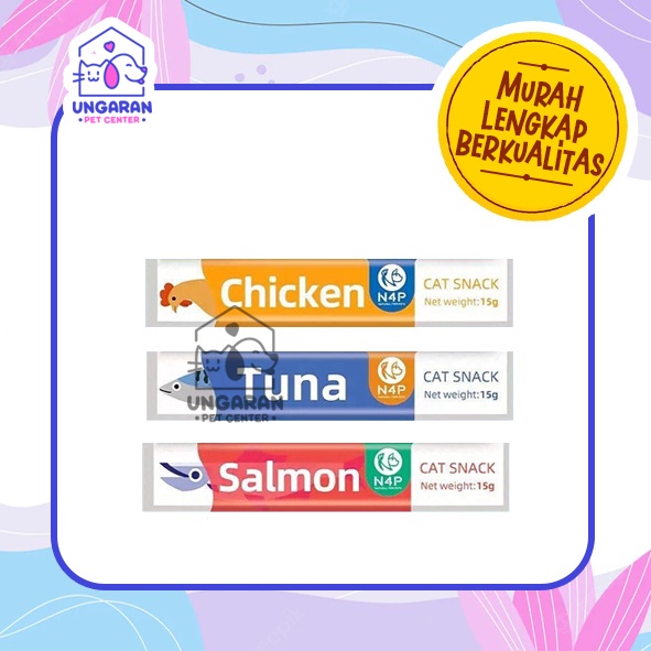 Cat Snack N4P 15gr x 4 - Snack Kucing Natural For Pets Creamy Treats