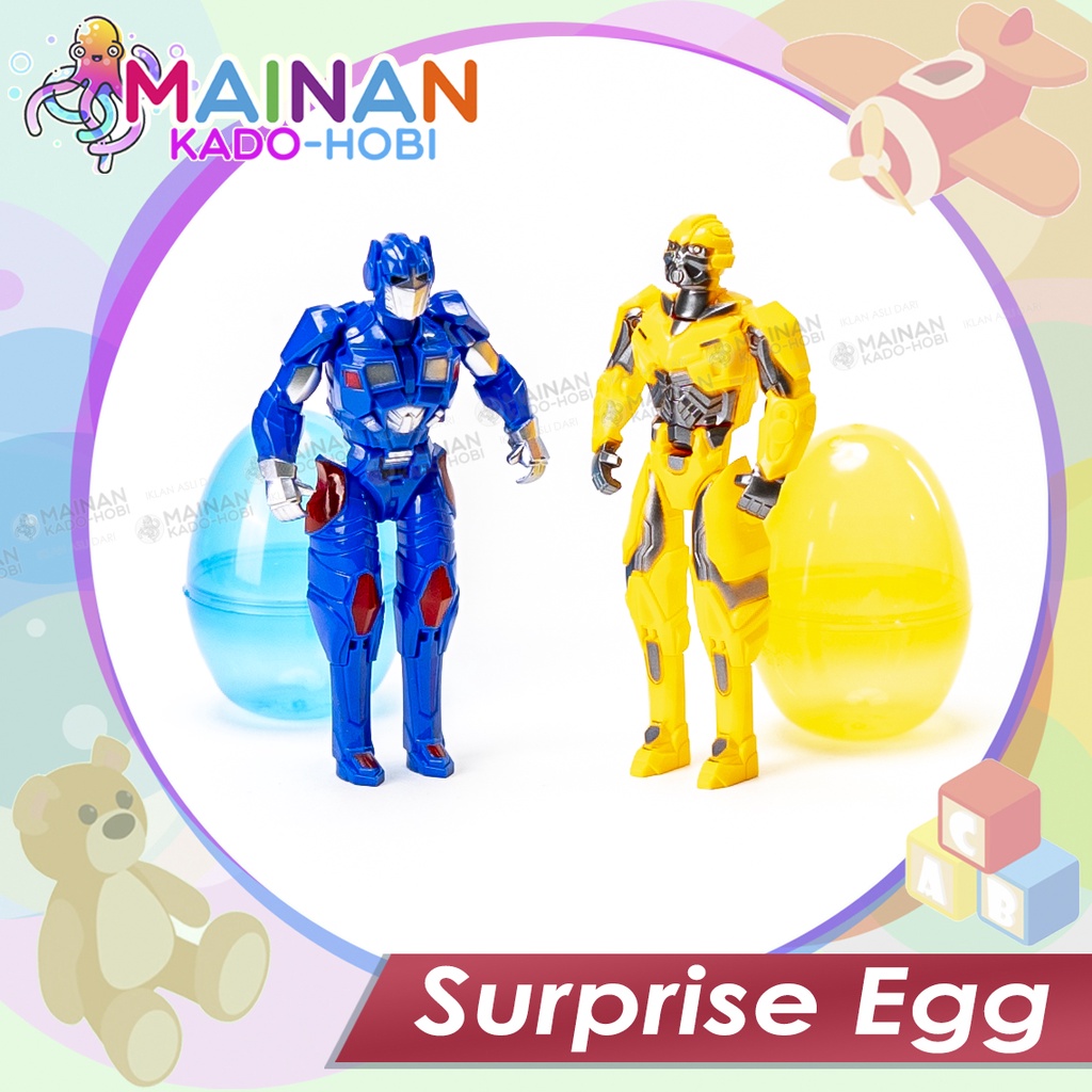 MAINAN ANAK KEJUTAN TELUR SURPRISE EGG SUPERHERO ROBOT TRANSFORMERS