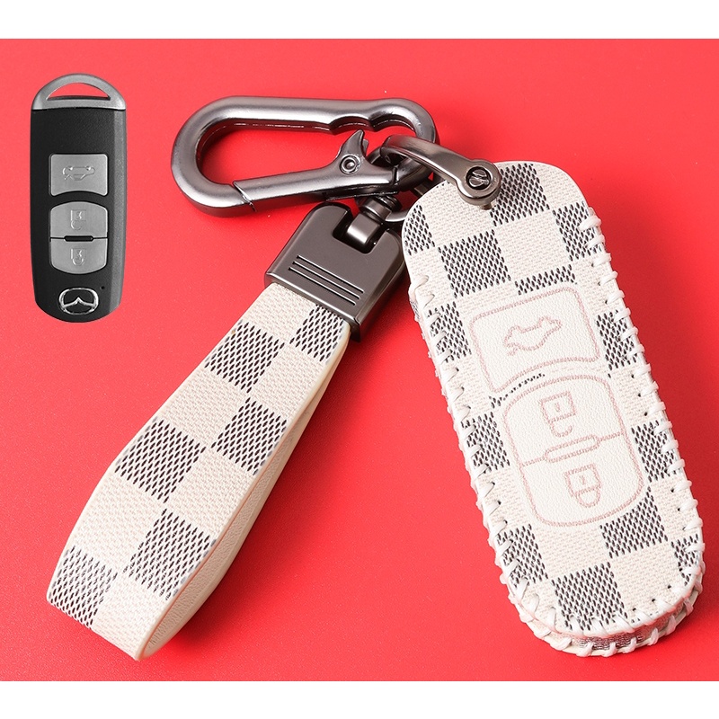 Untuk Mazda Leather Key Holder Cover Smart Key Untuk Mazda2 Mazda3 CX-3 CX-5