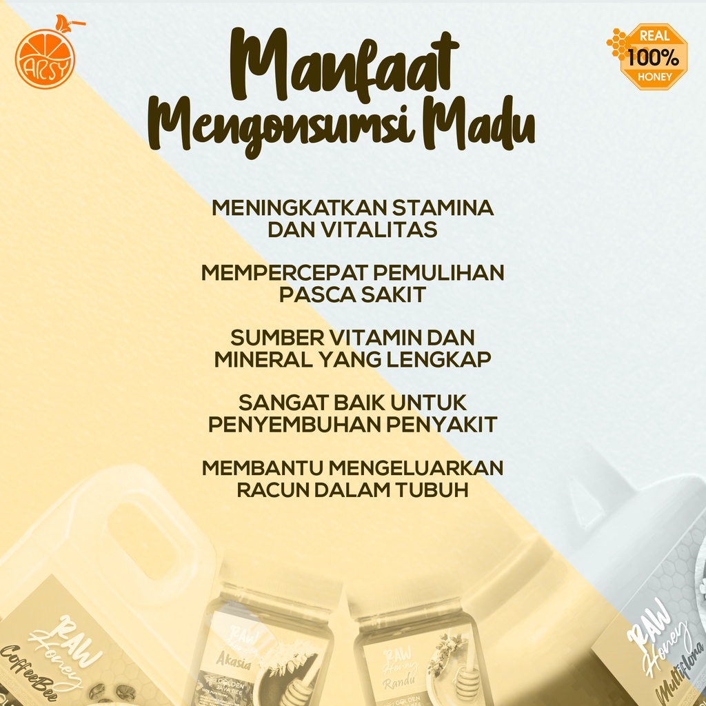 ( 250 GR ) Raw Honey Randu / Madu Murni Randu