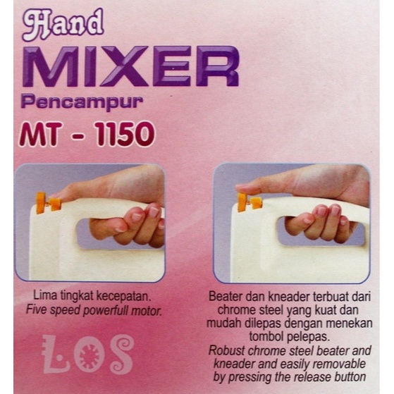 Hand Mixer Maspion MT-1150 200 watt