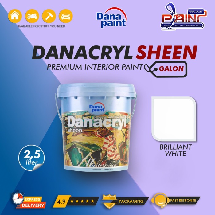 Cat Tembok DANACRYL SHEEN Iinterior BRILLIANT WHITE 2.5L Galon