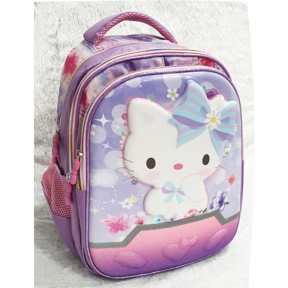 PROMO 10.10 RANSEL UKURAN SEDANG * TAS ANAK SEKOLAH BARU PEREMPUAN SD 14&quot; GAMBAR UNICORN TIMBUL EMBOS KUCING PITA 3RES LILAC IMPORT ( OSH COOL LITTLE GOLD  PILIHAN VARIAN )