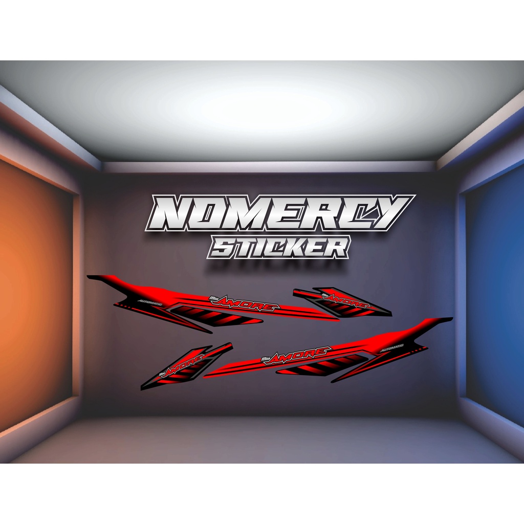 (Bisa COD) Striping Stiker Variasi Thailand Motor Yamaha Mio Sporty merah 1.3