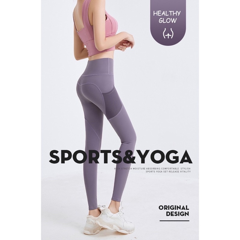 Celana Olahraga Yoga Wanita Saku Legging Celana Kebugaran size L