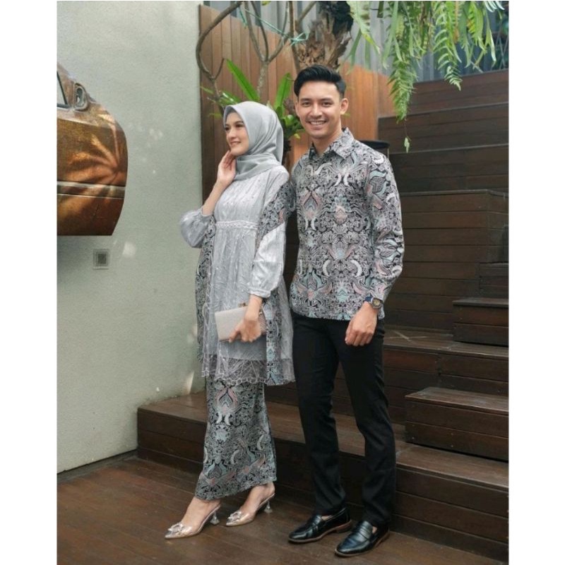 SET KEBAYA COUPLE NIRINA | TUNIK KEBAYA LAMARAN TUNANGAN WISUDA | BAJU COUPLE MAHESWARI | OUTFIT KEKINIAN | BATIK COUPLE TUNIK TULLE MUTIARA | COUPLE NIRINA | COUPLE SET KEBAYA MODERN