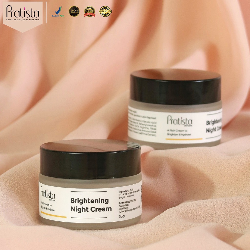 PRATISTA Brightening Night Cream Pratista Skincare Kream Malam Pencerah Pelembab Wajah Perawatan Muka Pratista Ori BPOM