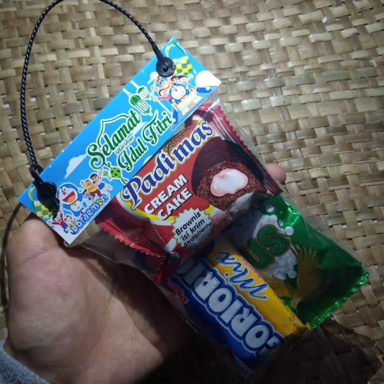 

ヶ 1pack isi 10pcs WADAH SNACK AMPLOP LEBARAN | Tas plastik label lebaran / parsel lebaran / hang bag idul fitri / amplop THR PL21