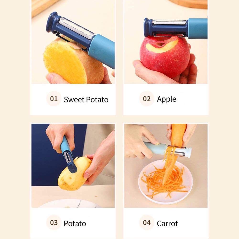 Kitchen Peeler 2 in 1 Pengasah Pisau + Pengupah Buah Sayuran Multifungsi