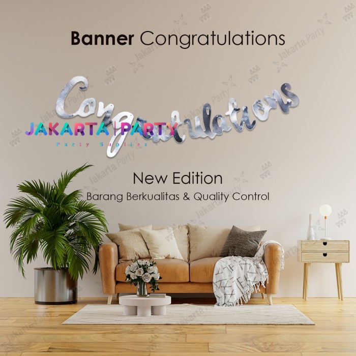 Banner Congratulations Latin Silver / Baner Congrats Latin