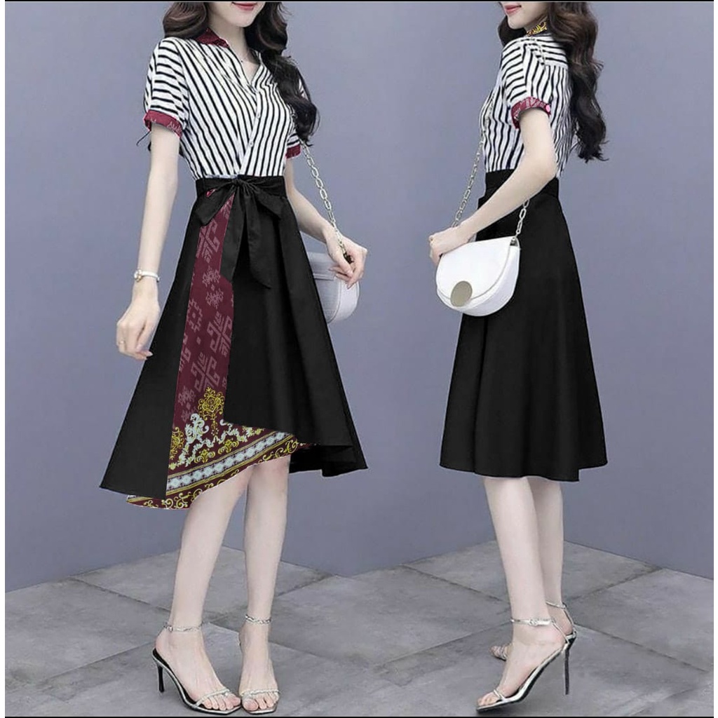 FWG - DRESS FOMILA / DRESS KOREA STYLE / DRESS WANITA / BAJU DRESS WANITA BARU / DRESS / DRESS MOTIF
