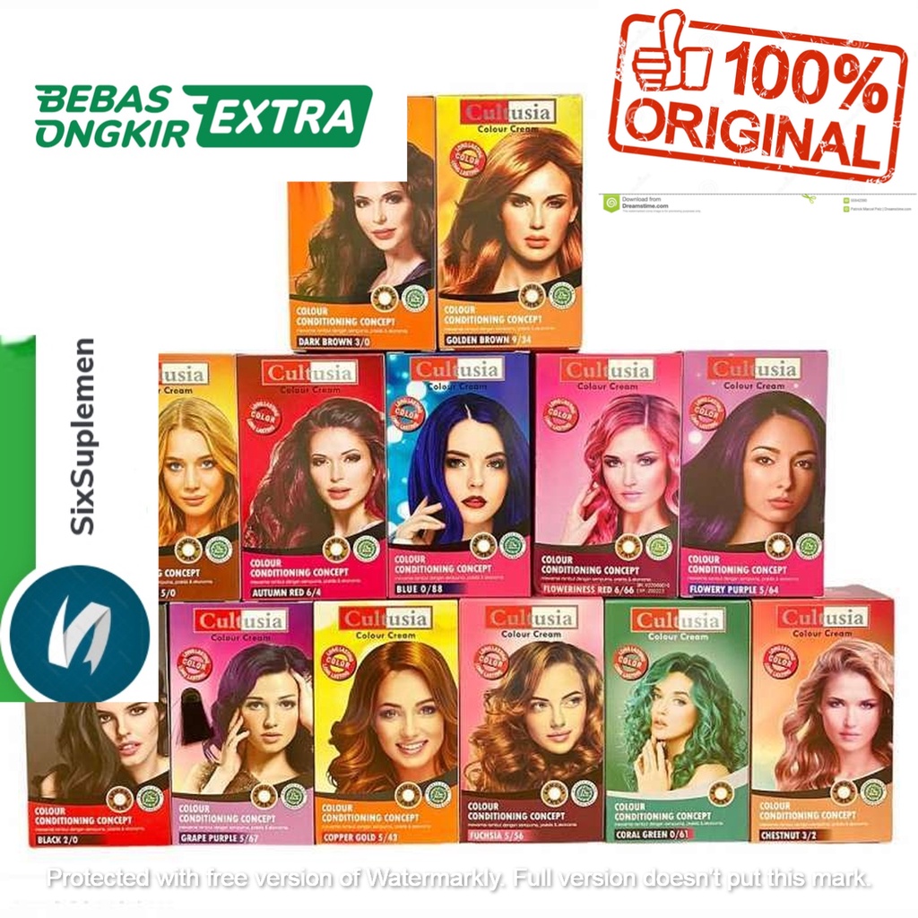 CULTUSIA Hair Color Colour Cream Pewarna Cat Rambut AMMONIA FREE 30ml