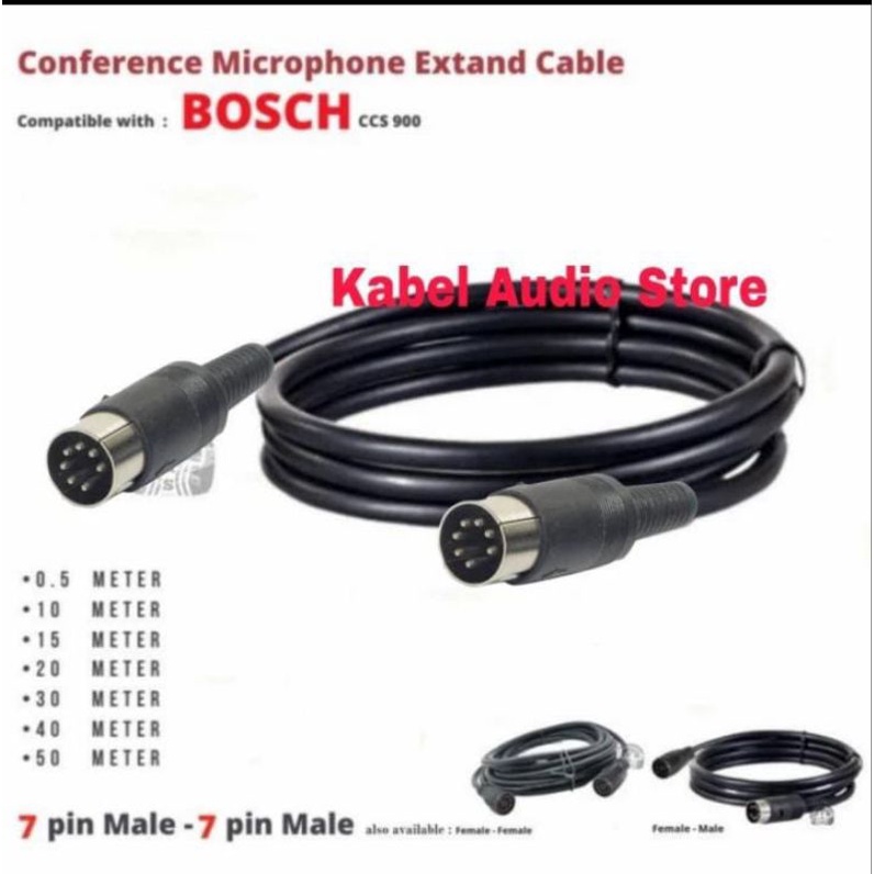 kabel Extension Mic Konferen BOSCH CCS 900S Male TO Male 1-10 mter