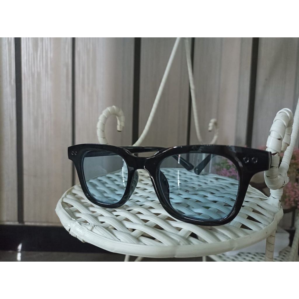Kacamata Hitam Wanita Pria Lensa Sunglasses Korean Fashion Small Candy Color Import-Biru