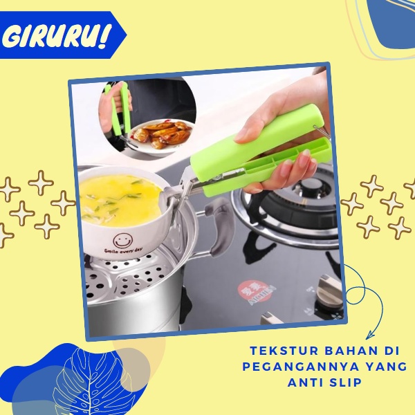 Alat Penjepit Piring Panas Stainless Steel / Jepitan Piring Anti Panas / Pegangan panci panas / Alat penjepit mangkok piring panci anti panas/Holder Panci Anti Panas/Sarung Tangan Silikon Anti Panas / PENJEPIT ANTI PANAS SERBA GUNA PENJEPIT MULTI FUNGSI