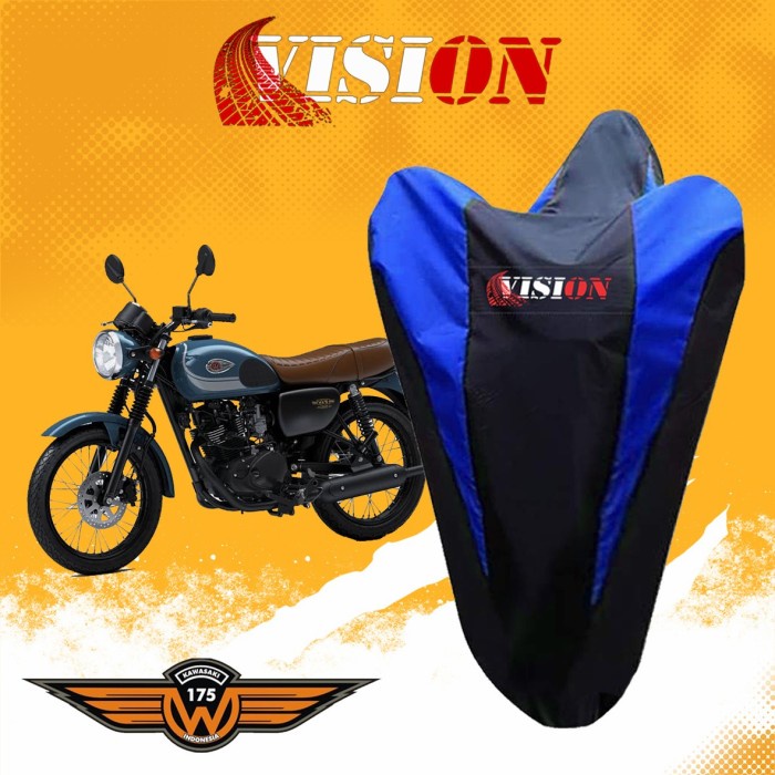 COVER MOTOR ,SARUNG MOTOR OUTDOOR VISION KAWASAKI 175 WATERPROOF