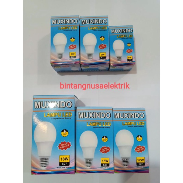 Muxindo Lampu LED Bulb Hemat Energi Murah/ Lampu Dop LED Bulb Hemat Energi Murah/ Lampu Pijar LED Bulb Hemat Energi Murah