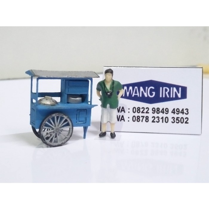miniatur gerobak mie ayam skala HO 1/87 mang irin