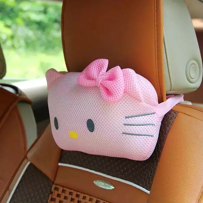 Headrest Mobil Jaring Karakter Lucu