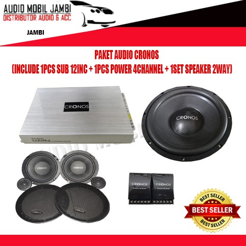 PAKET AUDIO MOBIL CRONOS LENGKAP , SUBWOOFER ,POWER , SPEAKER 2WAY