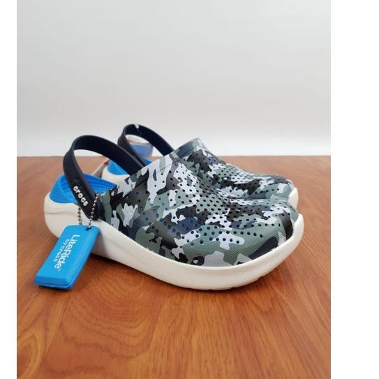 Rekomendasi sandal crocs Literide army / Crocs literide motif Camoue / Crocs Literide