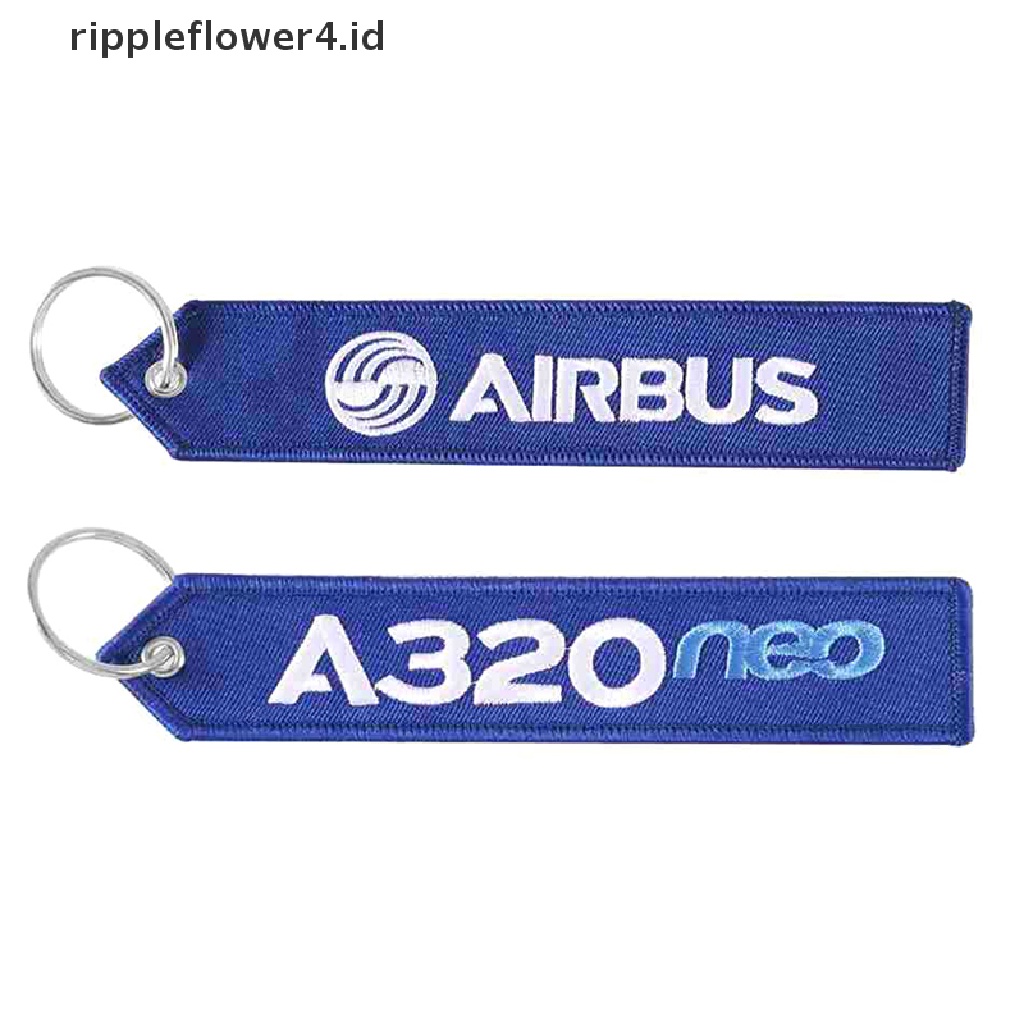 {rippleflower4.id} 1pc Airbus Gantungan Kunci Tali Telepon Bordir A320 Aviation Key Ring Chain Untuk Aviation Gift Strap Lanyard Untuk Tas Ritsleting~