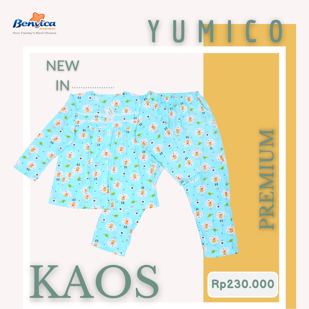 BAJU TIDUR  PIYAMA LENGAN PANJANG KAOS PREMIUM YUMICO ALL SIZE