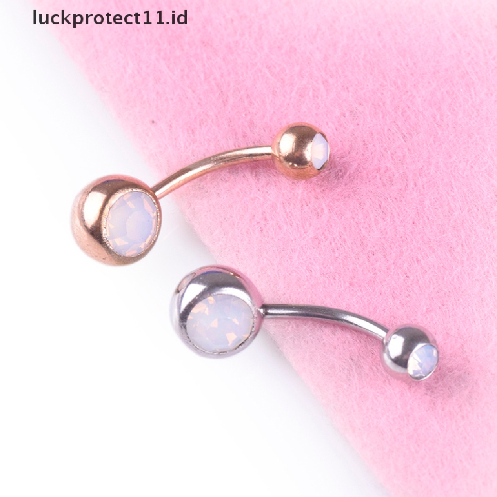 /Fashion Hot// Fashion// Cincin Pusar Opal Api Putih Pusar Cincin Bar Menjuntai Perhiasan Tubuh  .