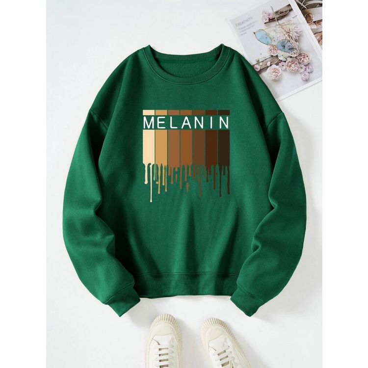 MELANIN BLOCK Sweatshirt Basic II Sweater Crewneck Print DTF II Sz M - XL Anak &amp; Dewasa ( Pria &amp; Wanita )