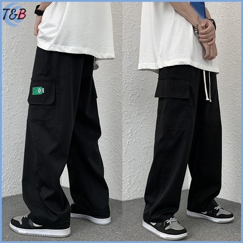 Celana Kargo Multi-Saku Longgar celna cargo pria panjang Cargo pants jumbo celana casual pria korean style premium cargo pants celana cargo hitam