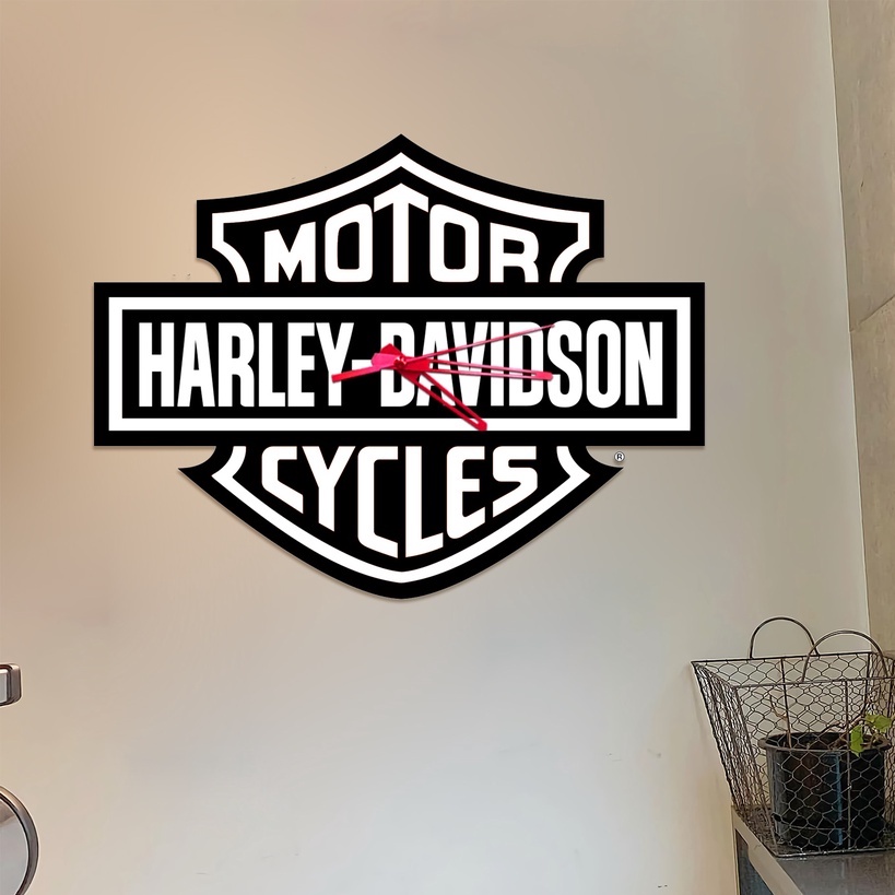 JAM DINDING HARLEY DAVIDSON Kado Hiasan Dinding Harley HD Davidson Putih
