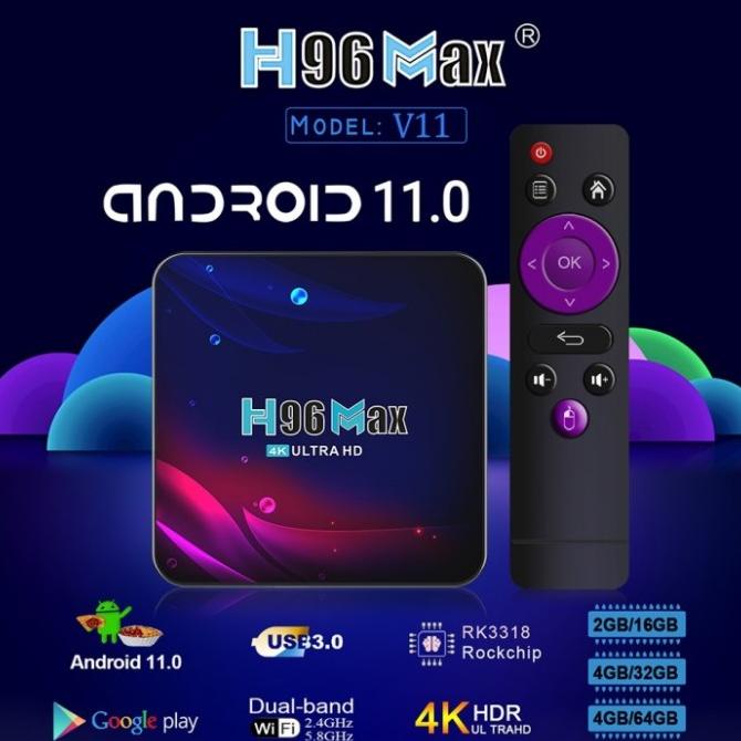 Tv Box Android H96 MAX V11 UHD 4K RAM 4GB ROM 32GB