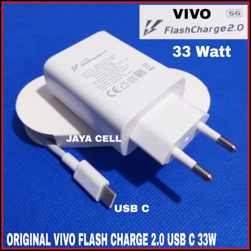 Charger FLASH CHARGE Vivo Y53s ORIGINAL100% Fast Charging USB C 33W