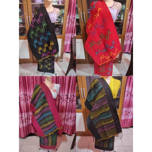 ready hait maulana merah sarung tarutung songket Tarutung tenunantarutung toba setelanrokselendang