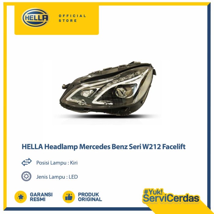 Lampu Headlamp Mobil Hella Mercedes Benz Seri W212 Facelift (Kiri) LED - Lampu Depan Mobil