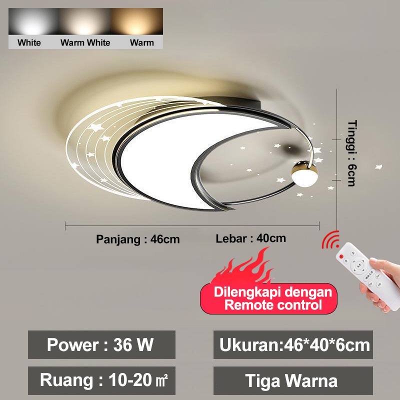 Golden LED Lampu Plafon LED 3 Warna Lampu Hias Bentuk Persegi Gaya Nordic Minimalis Untuk Dekorasi Ruang Tamu / Kamar Tidur KJ022