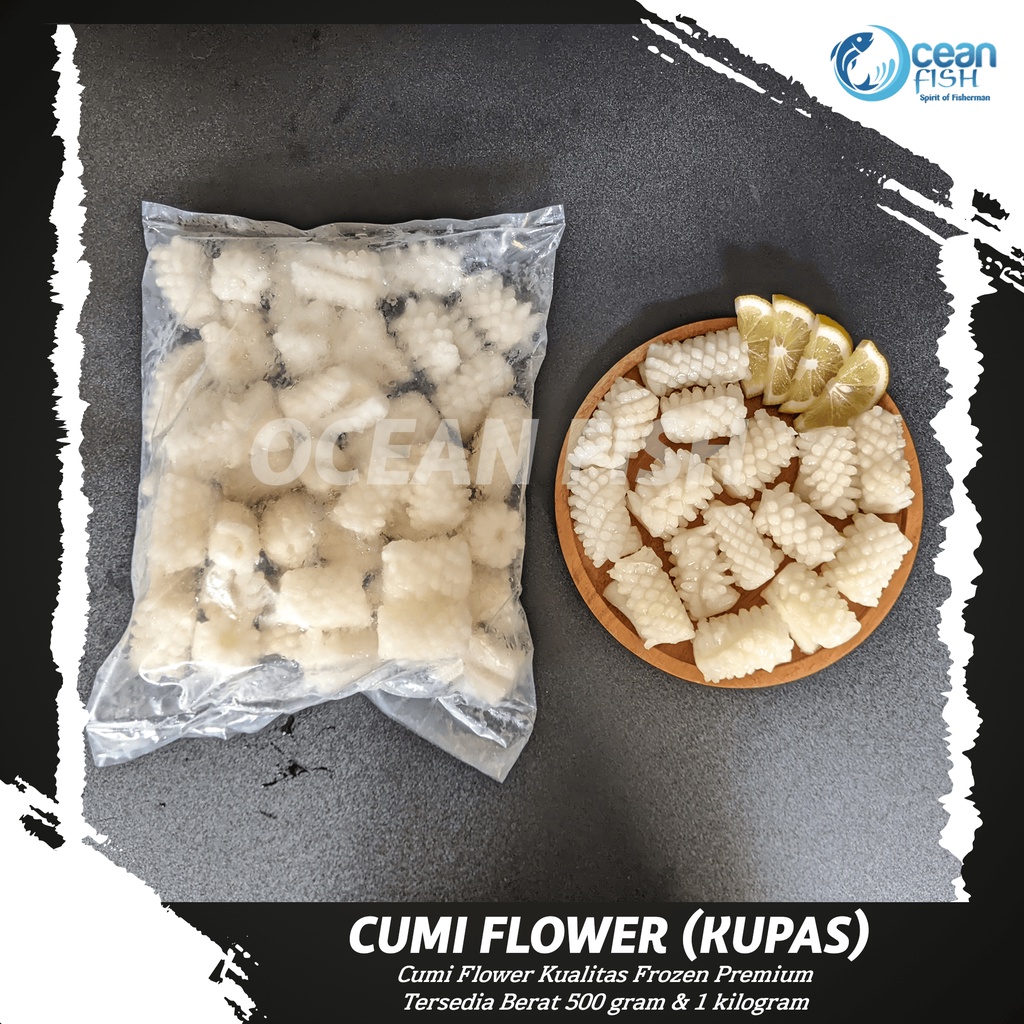 

Cumi Flower Frozen 1kg Kualitas Import / Squid Flower Kupas PREMIUM