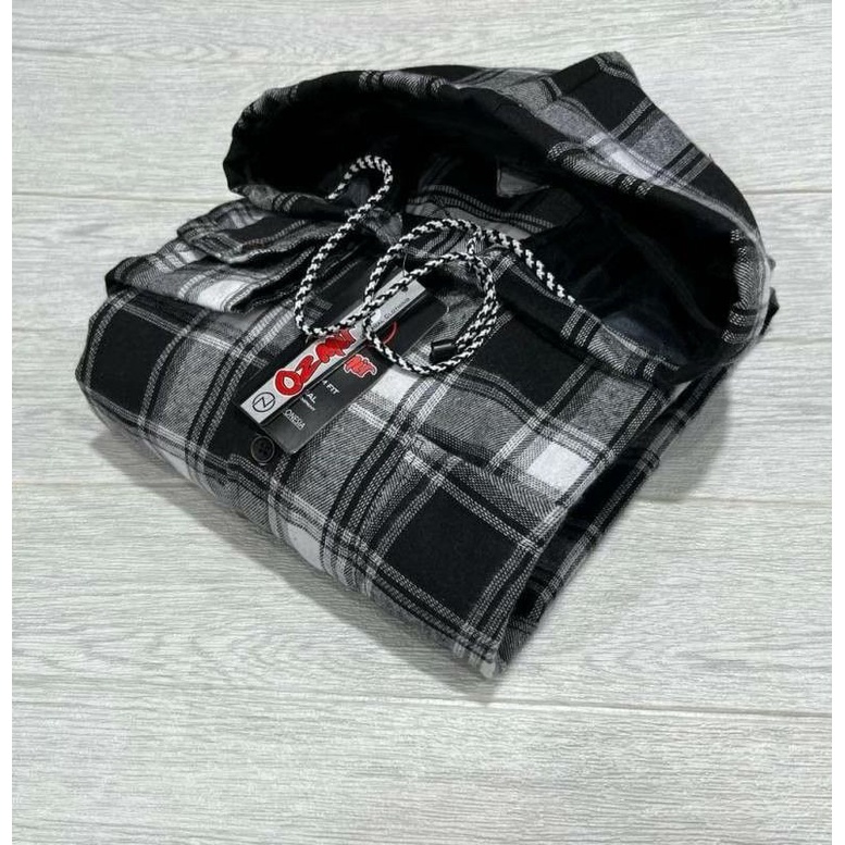Kemeja Flanel Hoodie Distro Pria Kemeja Distro