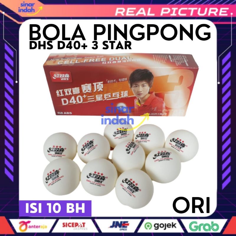 Jual Bola Pingpong Tenis Meja DHS D40+ 3 Star Original ISI 10 BUAH ...