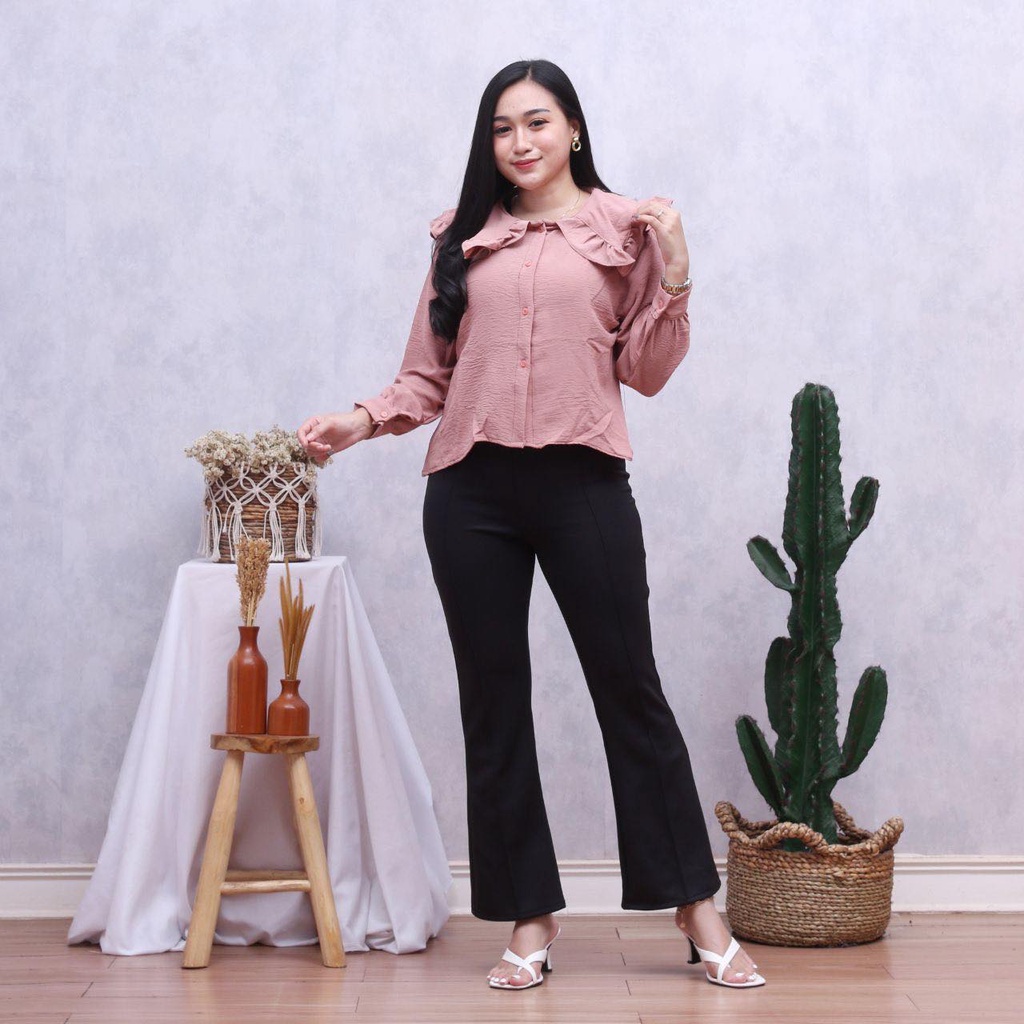 Original Crop Top Crinkle Miskha Kemeja Crop Blouse Crinkle Airflow Crop Top Crinkle Premium